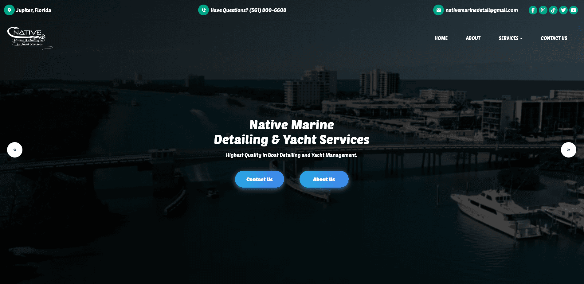 Native Marine Detail Website Preview